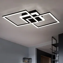 RL Deckenleuchte Designleuchte Deckenlampe Schlafzimmerleuchte Wohnzimmerlampe, Switch Dimmer, Metall schwarz matt, 1x LED 25W 3000Lm 3000K,L 57 cm