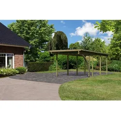 KARIBU Einzelcarport »Eco 2 Variante B«, Außenmaß BxT: 268 x 576 cm, natur - gruen