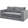 furn.design Sofa grau Cord Stoff Couch 2-Sitzer gepolstert 180 cm Pesaro (Grau, Ohne Hocker)