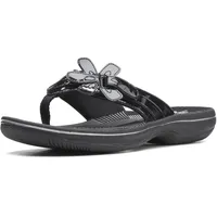 Clarks Damen Brinkley Flora Flipflop, Schwarz Lack Synthetisch, 39 EU