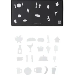 Design Letters Tafel-Icons Food weiß 21 St.