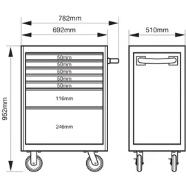 BAHCO Campaign Werkstattwagen mit 7 Schubladen, schwarz (ral 9005)