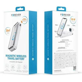 Forever Forever, kabellose Powerbank MATB-300 10000 mAh 3in1 weiß