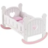 ROBUD Baby-Puppenbett aus Holz, Baby-Puppen-Bett-Spielzeug, passend für bis zu 45,7 cm große Puppenzubehör