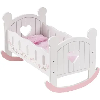 ROBUD Baby-Puppenbett aus Holz, Baby-Puppen-Bett-Spielzeug, passend für bis zu 45,7 cm große Puppenzubehör