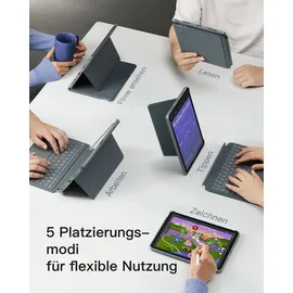 Inateck Tastatur Hülle für iPad Air 6 11 Zoll 2024,iPad Air 5/4 10.9 Zoll,iPad Pro 11 Zoll 4/3/2/1,Hoch-/Querformat Ständer,Abnehmbare Touchpad mit 7-Farbiger Hintergrund Beleuchtung,QWERTZ, KB04111