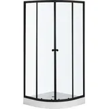 KERRA Leo 80 Schwarz gebogene Duschkabine mit Duschwanne