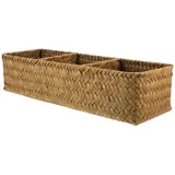 1 Stück 3 Gewebte Aufbewahrungsbox Teebeutelkörbe Badezimmer Körbe Make-up-koffer-organizer 3 Fächer Geflochtene Körbe Weidenkorb Kleine Weidenkörbe Nistkorb Abteil Stroh Trennkorb