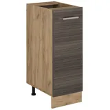 Vicco Apothekerschrank R-Line, Edelgrau/Goldkraft Eiche, 30 cm ohne Arbeitsplatte