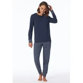 SCHIESSER Schlafanzug gestreift blau 38