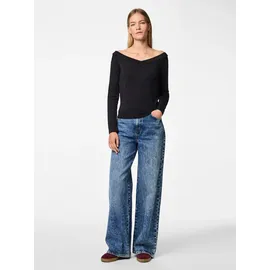 Pieces Langarmshirt Schwarz XS