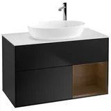Villeroy & Boch Waschtischunterschrank 100 x 60,3 x 50,1 cm Schwarz/Weiß