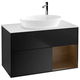 Villeroy & Boch Waschtischunterschrank 100 x 60,3 x 50,1 cm Schwarz/Weiß
