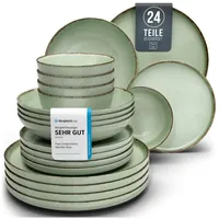 PURE LIVING INTERIOR DESIGN Rustic Tafelservice 24-tlg. 6 Personen mintgrün