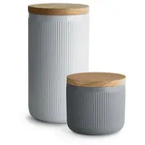 Springlane Frischhaltedose grau 10 cm x 18 cm 0,9 l 2-teiliges Set