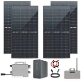 EPP.Solar Balkonkraftwerk mit Speicher Komplettset 2000W/1760W und 2,24 kWh Marstek Speicher, 2000,00 W, Monokristallin, (4x 500W Bifazial Module Plug & Play, inkl. Deye 1600W Smart WIFI Wechselrichter), Smart Mini Anlage