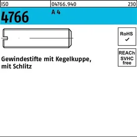 F. REYHER Nchfg. GmbH & Co. KG Gewindestift ISO 4766 Kegelkuppe/Schlitz M5 x 12 A 4 25 Stück