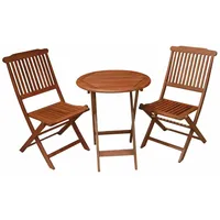 Jardinion Balkonmöbel Set 3 Teilige Balkontisch und Balkonstühle Klappbar Braun
