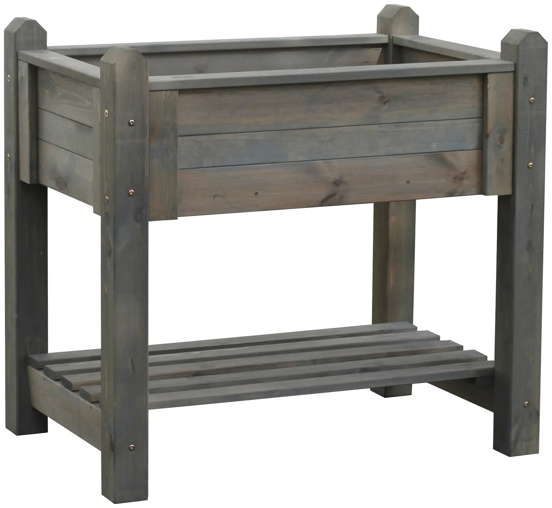 Blumenkasten PROMADINO, grau, B:90cm H:84,5cm T:60cm, Holzwerkstoff, Pflanzgefäße, Kräuterbeet klein, BxTxH: 90x60x84,5 cm