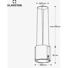 Klarstein Skyfall Smart Inselhaube 45 cm gold