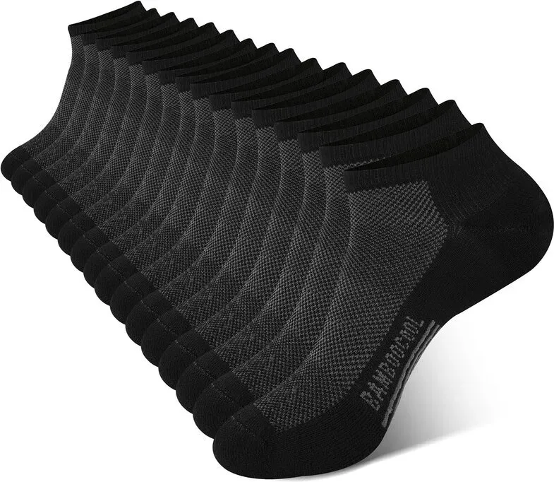 BAMBOO COOL Herren-Sportsocken, gepolstert, feuchtigkeitsableitend, niedrig geschnittene Laufsocken mit Mesh und Fußgewölbeunterstützung XL (8er-Pack)