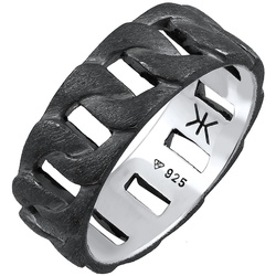 KUZZOI Herren Chunky Chain Look Cool Trend 925 Silber Ringe   