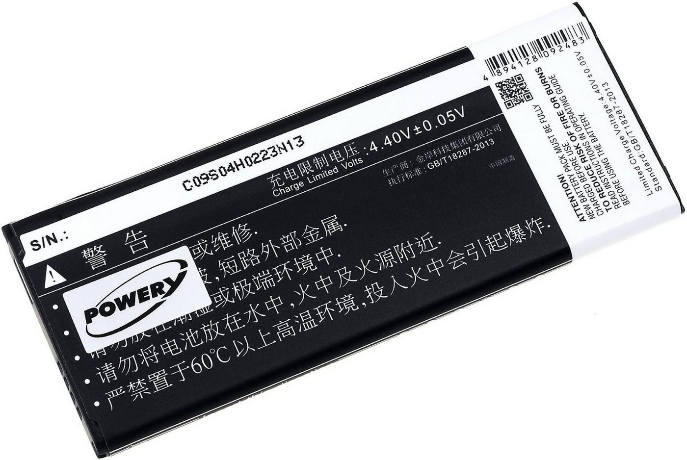 Powery Akku für Samsung Galaxy Note 4 (chinesisches Modell) mit NFC-Chip Smartphone-Akku 3000 mAh (3.85 V) schwarz
