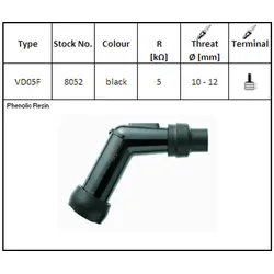 NGK Kerzenstecker VD-05 F, für 12 mm Kerze, 120?