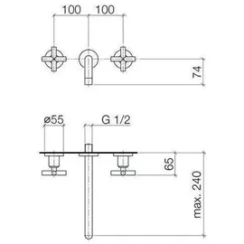 Dornbracht Tara. 240 Zweihandmischer (36717892-00)