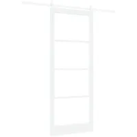 vidaXL Schiebetür Weiß 93 x 232 cm Massivholz Kiefer und Glas 3332432