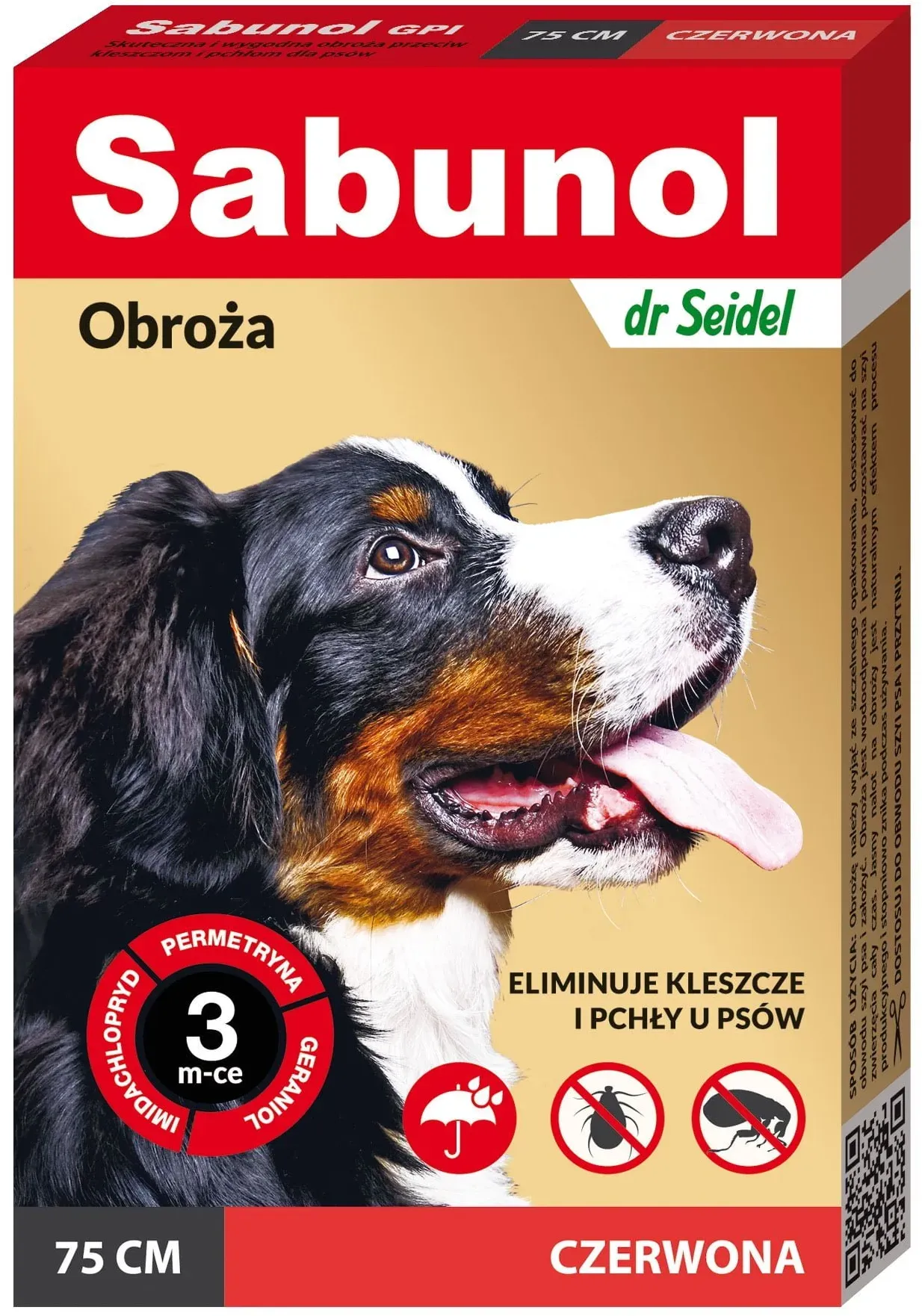 Sabunol Zeckenhalsband rot 75cm