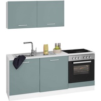 Held Küchenzeile »Visby«, ohne E-Geräte, Breite 180 cm für Geschirrspülmaschine, grün