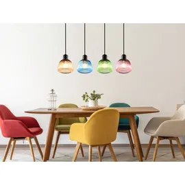 meineWunschleuchte Quenya 4-flg. 90 cm bunt Glas