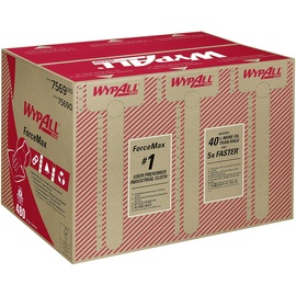 Wypall ForceMax Industrie-Wischtücher 7569 – 1 Box mit 480 Tüchern, 1-lagig, grau