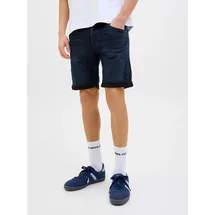 JACK & JONES "JJIRICK JJFOX SHORTS CB 310 SN", Herren, Gr. XS, N-Gr, blau denim pack:am 316, Web, Obermaterial: 70% Baumwolle, 28% Polyester, 2% Elasthan, unifarben, regular fit kniefrei, Hosen Shorts, im Four-Pocket Style