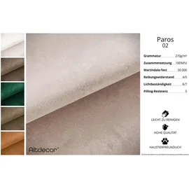 altdecor Ecksofa, Hellbraun, Textil, 6-Sitzer, L-Form, Ottomane rechts, 266x165 cm, Wohnzimmer, Sofas - Couches, Wohnlandschaften, Ecksofas