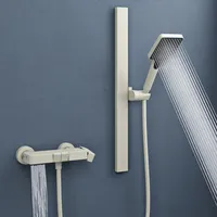 Doporro Duscharmatur Komplettset mit Wasserfallauslauf und 3 Strahlarten Duschkopf