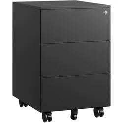 Euroseats Mobiler Schubladenschrank mit 3 gleichen Schubladen schwarz