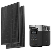 EF ECOFLOW DELTA 2 Tragbare Powerstation 1024Wh mit starrem Solarpanel 2x100W, Solar Generator LiFePO4-Batterie, Photovoltaikmodul ideal für Balkonkraftwerk für Camping