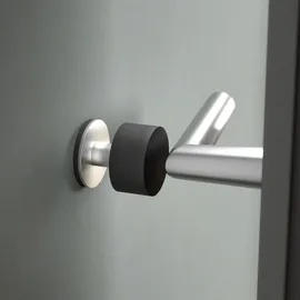 SOTech Türstopper HEKTOR Ø 40 mm H: 40 mm Edelstahl/schwarz Wandtürstopper Anschlagpuffer Türanschlagpuffer Anschlagschutz Türpuffer Türdämpfer selbstklebend