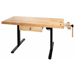 HOLZMANN-MASCHINEN Hobelbank »WB150ELIFT 230V«, elektrisch höhenverstellbar, Schraubstock - schwarz | braun