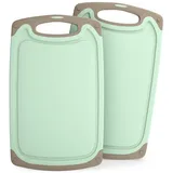 Blumtal Frühstücksbrettchen Kunststoff 25x15 im Set - Brettchen spülmaschinenfest - Frühstücksbretter Kunststoff BPA-frei - schönes Schneidebrett klein - robustes Schneidebretter Set Grün