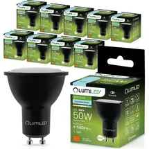 Lumiled GU10 Lampe 6W 580 Lm Leuchtmittel 6500K kaltweiß Strahler Spot, ersetzt 50W Halogenlampen 120° Reflektorlampen Reflektor 10 Stück La...