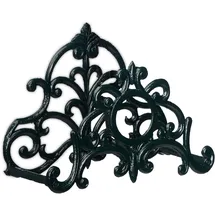 Relaxdays Schlauchhalter, antiker Gartenschlauch Wandhalter, Vintage Look, HBT: 24,5x31,5x15,5 cm, Gusseisen, dunkelgrün