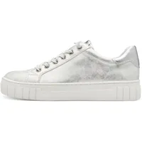 Marco Tozzi Damen Sneaker flach mit Schnürsenkeln Vegan, Silber (Lt.Grey met.c.), 36 EU