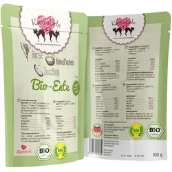 Katzenliebe 100 Gramm Katzennassfutter 15x 100 Gramm Bio Ente mit Zucchini, Hirse und Kokos