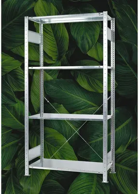 SCHULTE Green GR, Steckregal MULTIplus150-Set, 2000 x 1000 x 400 mm, 4 Fachböden, Kreuzstrebe, verzinkt