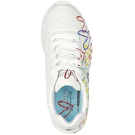 SKECHERS Uno Lite Spread The Love White Synthetic/Multi Trim 28