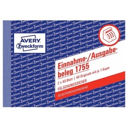 Avery Zweckform Formularbuch »Einnahme-/Ausgabebeleg mit Dokumentendruck« (2-fach) gelb, 14.8x10.5 cm
