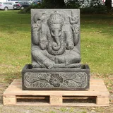 Oriental Galerie Ganesha Wand Stein Relief Wasserwand Outdoor Garten Deko 2 Teilig 92 cm